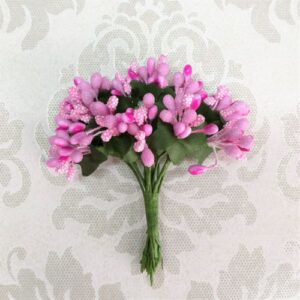 Букет декоративных веточек розовых для скрапа.