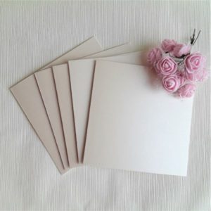 Заготовки открыток из перламутрового картона, кремовые, 5 шт.