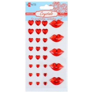 Набор кристаллов Santi "Kiss", цвет красный, 29 шт.