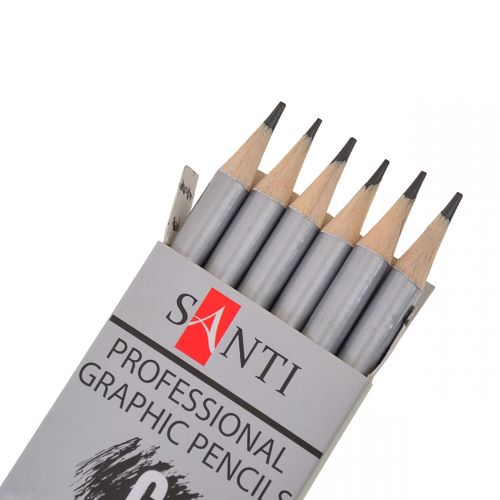 Набор графитовых карандашей "Santi Highly Pro", 6 шт.
