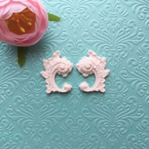 Декоративный элемент для декупажа Рококо, гибкий, 2,8*3,5 см. Пара.