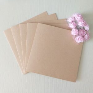 Заготовки для открыток 15*15 см, крафт светлый, 250 гр/м2, 5 шт.