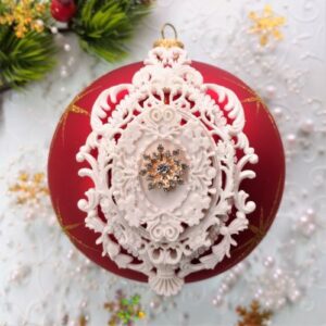 Гибкий комплект Ажурная рамка + Барокко + сеттинг с декором Снежинка со стразами.