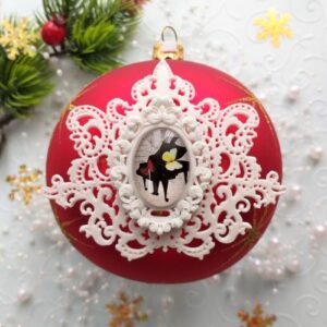 Гибкий комплект Кружевной со стеклянным кабошоном Рояль.