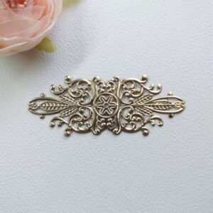 Ажурная филигрань серебристая, 8,5*3,5 см, 1 шт.
