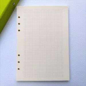 Блок бумаги для планера А5 с 6 отверстиями, цвет кремовый, клетка.
