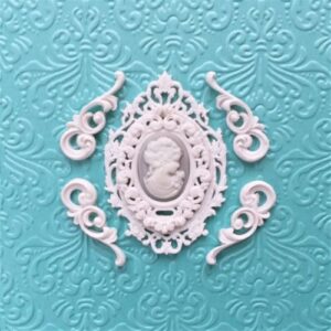 Комплект гибкий рамка Барокко + Морозная-мини с камеей и завитками Ажур.