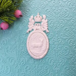 Винтажная гибкая рамка с Короной и камеей Олень.