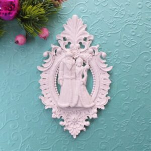 Набір Вікторіанська рамка велика + Дід Мороз зі Снігуронькою, 14,5*9 см.