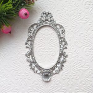 Ажурна рамка №1 гнучка, срібний металік, 8,5*6 см.