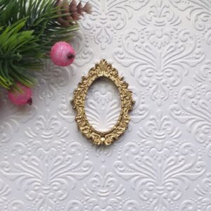 Рамка Овальна, гнучка, золотий металік, 4,7*3,5 см.