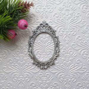 Рамка гнучка Бароко середня ажурна, срібний металік, 4,5*6,5 см.