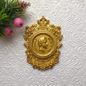 Вінтажна рамка Королівська з портретом короля Карла Х, гнучка, золото, 8*5,5 см.