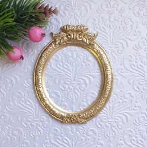 Вінтажна овальна рамка, гнучка, античне золото, 6,7*8 см.
