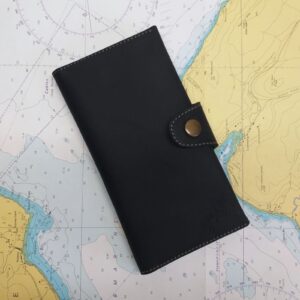Портмоне чоловіче із застібкою, шкіра, колір чорний, 19*10 см.