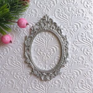 Рамка гнучка Бароко велика ажурна, срібний металік, 6*8,7 см.