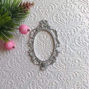 Ажурна рамка №2 гнучка, срібний металік, 7*4,5 см.