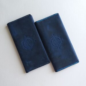 Портмоне, шкіра, колір синій, 19*9,5 см.